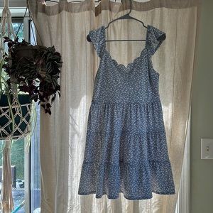 Floral blue and white dress